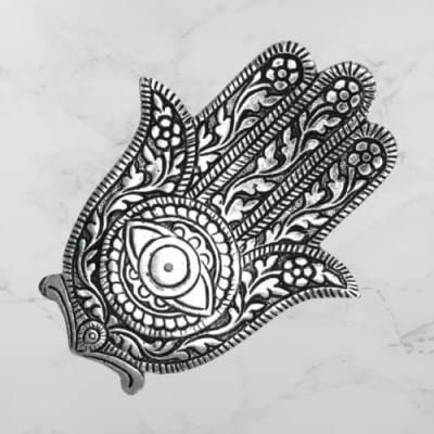 Porte-encens aluminium Main de Fatma