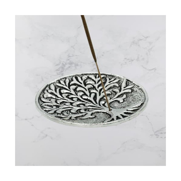 Porte-encens aluminium - Arbre de vie