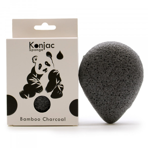 Éponge Konjac - Charbon de bambou - Antibactérien