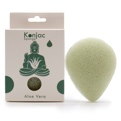 Éponge konjac Aloé Vera cicatrisant, en forme de goutte
