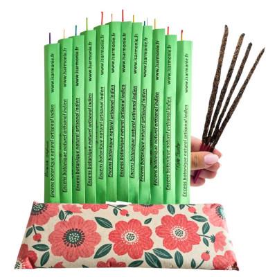Lot de 12 bâtons d'encens botaniques