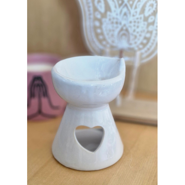 Brûleur céramique blanc "petit cœur"
